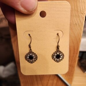 Black and gold plated earrings